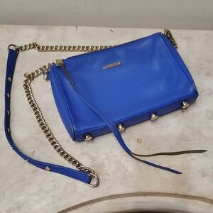 Rebecca Minkoff Royal Blue Crossbody Bag with Gold Chain